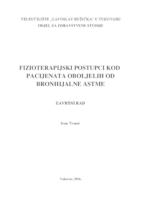 prikaz prve stranice dokumenta FIZIOTERAPIJSKI POSTUPCI KOD PACIJENATA OBOLJELIH OD BRONHIJALNE ASTME