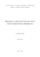 prikaz prve stranice dokumenta PREHRANA SPECIFIČNIH SKUPINA - VEGETARIJANSKA PREHRANA