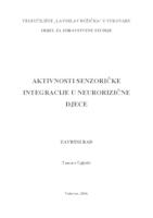 prikaz prve stranice dokumenta AKTIVNOSTI SENZORIČKE INTEGRACIJE U NEURORIZIČNE DJECE