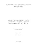 prikaz prve stranice dokumenta PRODAJNO POSLOVANJE U PODUZEĆU PILJIĆ d.o.o.