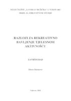 prikaz prve stranice dokumenta RAZLOZI ZA REKREATIVNO BAVLJENJE TJELESNOM AKTIVNOŠĆU