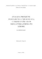 prikaz prve stranice dokumenta ANALIZA POSTOJEĆEG CMS SUSTAVA U FIRMI SA VIŠE OD 50 DJELATNIKA, FIRMA PO IZBORU
