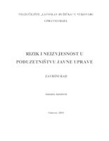 prikaz prve stranice dokumenta RIZIK I NEIZVJESNOST U PODUZETNIŠTVU JAVNE UPRAVE