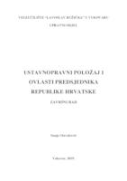 prikaz prve stranice dokumenta USTAVNOPRAVNI POLOŽAJ I OVLASTI PREDSJEDNIKA REPUBLIKE HRVATSKE