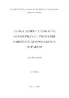 prikaz prve stranice dokumenta ULOGA JEDINICA LOKALNE SAMOUPRAVE U PROVEDBI ODRŽIVOG GOSPODARENJA OTPADOM