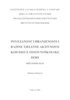 prikaz prve stranice dokumenta POVEZANOST UHRANJENOSTI I RAZINE TJELESNE AKTIVNOSTI KOD DJECE OSNOVNOŠKOLSKE DOBI