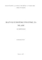 prikaz prve stranice dokumenta RAZVOJ EUROPSKE POLITIKE ZA MLADE