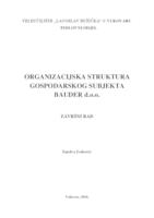 prikaz prve stranice dokumenta ORGANIZACIJSKA STRUKTURA GOSPODARSKOG SUBJEKTA BAUDER d.o.o.