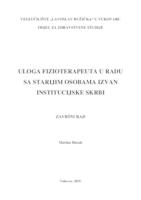 prikaz prve stranice dokumenta ULOGA FIZIOTERAPEUTA U RADU SA STARIJIM OSOBAMA IZVAN INSTITUCIJSKE SKRBI