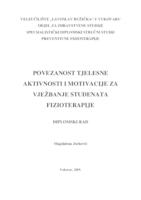 prikaz prve stranice dokumenta POVEZANOST TJELESNE AKTIVNOSTI I MOTIVACIJE ZA VJEŽBANJE RADNO AKTIVNE POPULACIJE