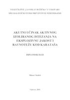 prikaz prve stranice dokumenta AKUTNI UČINAK AKTIVNOG IZOLIRANOG ISTEZANJA NA EKSPLOZIVNU JAKOST I RAVNOTEŽU KOD KARATAŠA