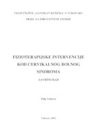 prikaz prve stranice dokumenta FIZIOTERAPIJSKE INTERVENCIJE KOD CERVIKLANOG BOLNOG SINDROMA