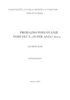 prikaz prve stranice dokumenta PRODAJNO POSLOVANJE PODUZEĆA "SUPER ANJA" d.o.o.