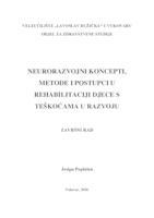 prikaz prve stranice dokumenta NEURORAZVOJNI KONCEPTI, METODE I POSTUPCI U REHABILITACIJI DJECE S TEŠKOĆAMA U RAZVOJU