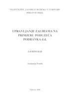 prikaz prve stranice dokumenta UPRAVLJANJE ZALIHAMA NA PRIMJERU PODUZEĆA PODRAVKA d.d