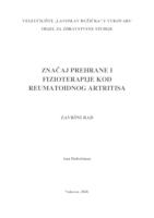 prikaz prve stranice dokumenta ZNAČAJ PREHRANE I FIZIOTERAPIJE KOD REUMATIDNOG ARTRITISA