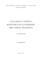 prikaz prve stranice dokumenta INTEGRIRANA TRŽIŠNA KOMUNIKACIJA NA PRIMJERU HRVATSKOG TELEKOMA