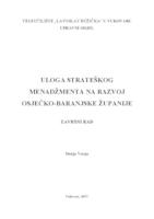 prikaz prve stranice dokumenta ULOGA STRATEŠKOG MENADŽMENTA NA RAZVOJ OSJEČKO-BARANJSKE ŽUPANIJE