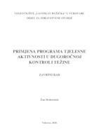 prikaz prve stranice dokumenta PRIMJENA PROGRAMA TJELESNE AKTIVNOSTI U DUGOROČNOJ KONTROLI TEŽINE