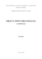 prikaz prve stranice dokumenta OBLICI I TIPOVI ORGANIZACIJA