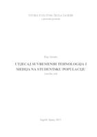 prikaz prve stranice dokumenta UTJECAJ SUVREMENIH TEHNOLOGIJA I MEDIJA NA STUDENTSKU POPULACIJU
