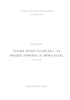 prikaz prve stranice dokumenta MODELI LOGISTIČKIH USLUGA – NA PRIMJERU PODUZEĆA KUEHNE & NAGEL