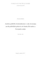 prikaz prve stranice dokumenta ANALIZA POLITIČKE KOMUNIKACIJE U VALU STVARANJA NOVIH POLITIČKIH POKRETA OD ULASKA HRVATSKE U EUROPSKU UNIJU