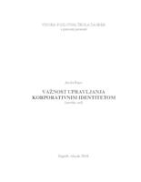 prikaz prve stranice dokumenta VAŽNOST UPRAVLJANJA KORPORATIVNIM IDENTITETOM