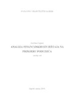 prikaz prve stranice dokumenta ANALIZA FINANCIJSKIH IZVJEŠTAJA NA PRIMJERU PODUZEĆA