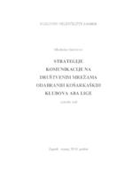 prikaz prve stranice dokumenta STRATEGIJE KOMUNIKACIJE NA DRUŠTVENIM MREŽAMA ODABRANIH KOŠARKAŠKIH KLUBOVA ABA LIGE