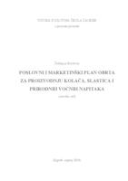 prikaz prve stranice dokumenta POSLOVNI I MARKETINŠKI PLAN OBRTA ZA PROIZVODNJU KOLAČA, SLASTICA I PRIRODNIH VOĆNIH NAPITAKA