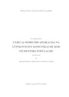 prikaz prve stranice dokumenta UTJECAJ MOBILNIH APLIKACIJA NA UČINKOVITOST KOMUNIKACIJE KOD STUDENTSKE POPULACIJE
