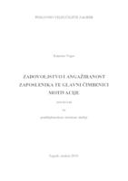 prikaz prve stranice dokumenta ZADOVOLJSTVO I ANGAŽIRANOST ZAPOSLENIKA TE GLAVNI ČIMBENICI MOTIVACIJE