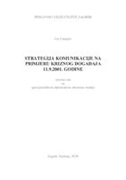 prikaz prve stranice dokumenta STRATEGIJA KOMUNIKACIJE NA PRIMJERU KRIZNOG DOGAĐAJA 11.9.2001. GODINE