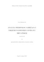 prikaz prve stranice dokumenta ANALIZA MEDIJSKOG SADRŽAJA U VRIJEME PANDEMIJE COVID-19 U HRVATSKOJ