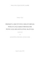 prikaz prve stranice dokumenta PRIMJENA DRUŠTVENO ODGOVORNOG POSLOVANJA KROZ PROGRAME POTICANJA REGIONALNOG RAZVOJA