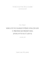 prikaz prve stranice dokumenta KREATIVNE MARKETINŠKE STRATEGIJE U PROMOCIJI PROIZVODA (POSLOVNI SLUČAJEVI)