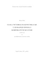 prikaz prve stranice dokumenta Uloga neverbalne komunikacije u izgradnji odnosa i korporativne kulture