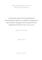 prikaz prve stranice dokumenta Testiranje zdravstvene pismenosti bolničkih pacijenata u Osijeku validiranom hrvatskom  verzijom testa zdravstvene pismenosti Newest Vital Sign (NVS)