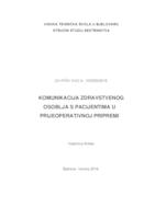 prikaz prve stranice dokumenta Komunikacija zdravstvenog osoblja s pacijentima u prijeoperativnoj pripremi