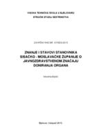 prikaz prve stranice dokumenta Znanje i stavovi stanovnika Sisačko-moslavačke županije o javnozdravstvenom značaju doniranja organa