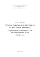 prikaz prve stranice dokumenta Tehnologično oblikovanje lijepljenih spojeva