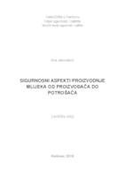 prikaz prve stranice dokumenta Sigurnosni aspekti proizvodnje mlijeka od proizvođača do potrošača