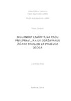 prikaz prve stranice dokumenta Sigurnost i zaštita na radu pri upravljanju i održavanju žičare Trosjed za prijevoz osoba