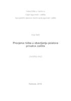 prikaz prve stranice dokumenta Procjena rizika u obavljanju poslova privatne zaštite