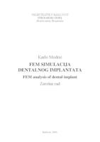 prikaz prve stranice dokumenta FEM simulacija dentalnog implatanta