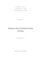 prikaz prve stranice dokumenta Zbrinjavanje radioaktivnog otpada