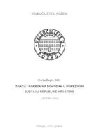 prikaz prve stranice dokumenta ZNAČAJ POREZA NA DOHODAK U POREZNOM SUSTAVU REPUBLIKE HRVATSKE