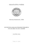 prikaz prve stranice dokumenta STAISTIČKA ANALIZA PRIHODA PODUZEĆA XYZ OD 2006. GODINE DO 2010. GODINE