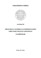 prikaz prve stranice dokumenta ODNOS PRAVA I SLOBODA NA EUROPSKOJ RAZINI I HRVATSKE LOKALNE SAMOUPRAVE